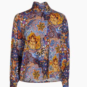 Elie Tahari- Jaden Paisley Silk Blouse- Sz XS